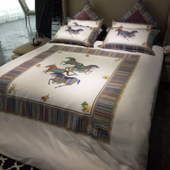 出口100支海岛棉丝滑埃及长绒棉四件套贡缎全棉六件套床上用品 爱马 1.5m（5英尺）床