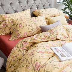 Classic American warm four piece yellow flower and the wind 60 cotton bedding cotton bed 2.0m Verna 1.5m (5 feet) bed