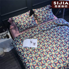 100 cotton satin printing four pieces of Cotton Floral dark linen quilt 1.8 meters 2 bedding Angel gift shop 1.5m (5 feet) bed