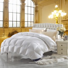 Double thick quilt 95 white goose was blossoming in winter is warm core cashmere single double downproof quilt 150x200cm (750g white goose) Angela Lina - white