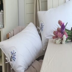Exquisite romantic Lavender embroidery, feather velvet pillow, pillow, good sleeping pillow, pillow and health pillow Single Lavender