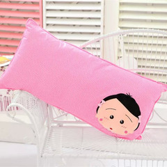Cotton pillow pillow strip double pillow pillow head office nap pillow cushion pillow pillowcase hold back Large size (55*30 cm) Bow tie girl