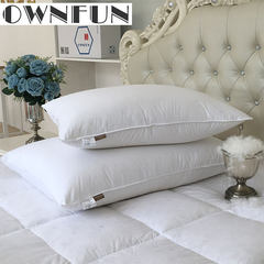 Five star hotel OWNFUN feather pillow pillow 95% white goose down slow rebound pillow cervical vertebra protective pillow single 50*80 increase in size