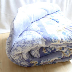 Three on a single layer of super thick cotton flannel blanket is a single student winter mattress blanket wash is thickened 140cmx200cm Blue flowers