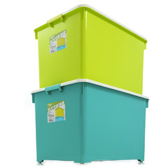2 100 litre extra large quilts, plastic cases, clothes, quilts, boxes 2 installed value! Blue + Green