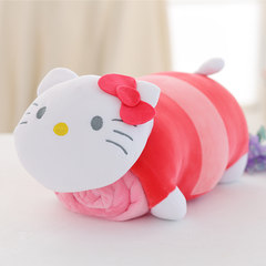Feather cotton pillow quilt dual-use office napping pillow coral fleece blanket pillow cute car waist cushion Large size (55*30 cm)