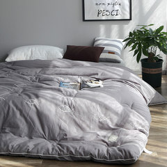 Nordic art washed cotton, winter cotton, embroidery, double winter, thickening, warm, gray, simple bedding 229x230cm Fish life b