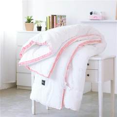 Quilt quilt core, spring and autumn are thickened, warm quilt, single double air conditioning quilt dormitory students, space quilt 200X230cm (pink, solid edge, winter quilt)