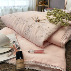 Air conditioning is the summer is high-grade diamond embroidery cotton cotton quilt thin blanket double small fresh color is summer 229x230cm