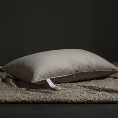 MUJI white duck feather pillow pillow full simple good cotton fluffy pillow pure cashmere single Scandinavia Sub grey