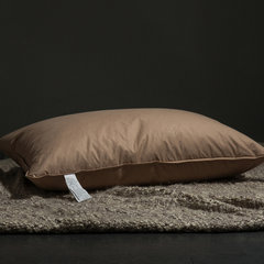 MUJI white duck feather pillow pillow full simple good cotton fluffy pillow pure cashmere single Scandinavia Brown yellow