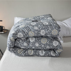 Nordic wind cotton, winter and summer by core thickening, warmth, small fresh cotton double quilt, student dormitory, bedding 150x200cm [about 4.6 Jin] Phoenix flower blue [CP] winter
