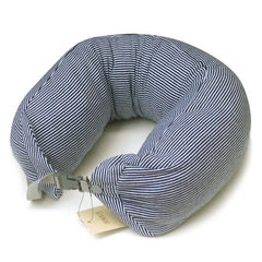 Multifunctional natural latex particles of U type U neck protecting pillow shaped plane travel pillow pillow cervical pillow lunch Blue White Pinstripe