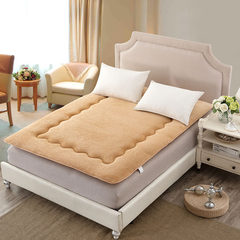 Yue Ting lamb Plush mattress Simmons bed cushion is thick warm slip with bandage Beige - lamb wool mattress 1.0m (3.3 feet) bed