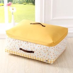 Terry can wash clothes bag two piece suit Home Furnishing bag quilt thickening finishing storage box 88L four steel frame The flower draws the yellow to receive the bag