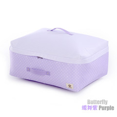 Terry can wash clothes bag two piece suit Home Furnishing bag quilt thickening finishing storage box 88L four steel frame Purple Butterfly bag