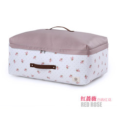 Terry can wash clothes bag two piece suit Home Furnishing bag quilt thickening finishing storage box 88L four steel frame Rose bag