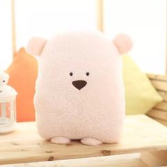 Air pillow quilt dual-purpose coral fleece blanket office nap pillow is car cushion waist by three in one Large square pillow: 50X50cm Pink Bear