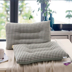 Rosemary Japanese simple washing cotton pillow core cotton pillow core can be washed cotton pillow to buy a pair of beat 2 Japanese small Plaid green [single]