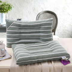 Rosemary Japanese simple washing cotton pillow core cotton pillow core can be washed cotton pillow to buy a pair of beat 2 Japanese long stripe green [single]