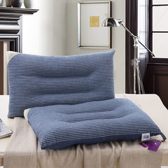 Rosemary Japanese simple washing cotton pillow core cotton pillow core can be washed cotton pillow to buy a pair of beat 2 Japanese long stripe blue [single]