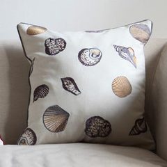 American Pastoral natural embroidered linen cushion and pillow pillow pillow underwater world Nordic minimalist modern Trumpet (45*24 cm) B paragraph (excluding core)