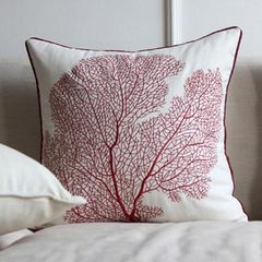 American Pastoral natural embroidered linen cushion and pillow pillow pillow underwater world Nordic minimalist modern Trumpet (45*24 cm) A paragraph (excluding core)