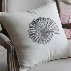 American Pastoral natural embroidered linen cushion and pillow pillow pillow underwater world Nordic minimalist modern Trumpet (45*24 cm) C paragraph (excluding core)