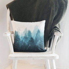 My family has a botanical garden in the original Nordic design brand cashmere sofa cushion and pillow double-sided printing fresh forest Trumpet (45*24 cm) Core free