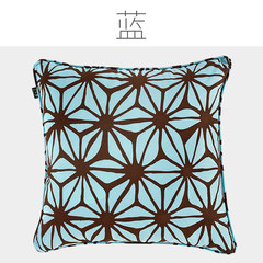 Pastoral pillow pillow sofa cushion bed backrest cushion cover printing car pillow washable hug Pillowcase Large square pillow: 50X50cm Silence blooms blue