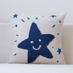A series of New Nordic blue pillow cotton sofa waist pillow on the living room became waist by car Pillow case Funny Nordic stars