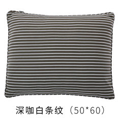 Plain soft pillow pillow sofa cushion pillow stripes rectangular pillow washable nap pillow Large size (55*30 cm) Deep white stripe 50*60cm