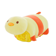 Feather cotton pillow quilt dual-use office napping pillow coral fleece blanket pillow cute car waist cushion Large size (55*30 cm) Yellow duck