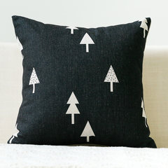 Simple black and white cotton pillow sofa cushion pillow bedroom bedside office nap pillow waist by car Pillow case Black-and-white tree