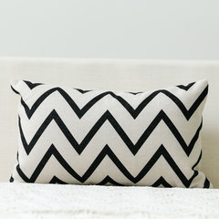 Simple black and white cotton pillow sofa cushion pillow bedroom bedside office nap pillow waist by car Pillow case Corrugated waist pillow
