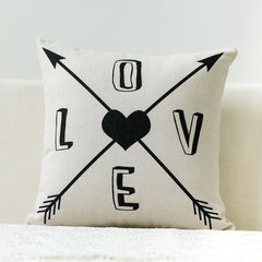 Simple black and white cotton pillow sofa cushion pillow bedroom bedside office nap pillow waist by car Pillow case Cross of love