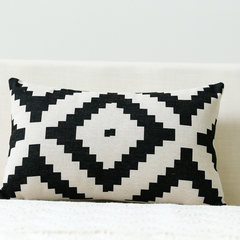 Simple black and white cotton pillow sofa cushion pillow bedroom bedside office nap pillow waist by car Pillow case Back waist pillow