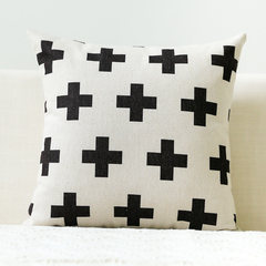 Simple black and white cotton pillow sofa cushion pillow bedroom bedside office nap pillow waist by car Pillow case Cross of white background