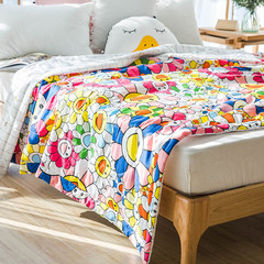 All cotton washable air conditioning is cool summer quilt, pure cotton summer quilt single student dormitory quilt double thin quilt core 200X230cm Smiling face, smiling face