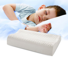 Latex pillow, latex, children and teenagers pillow, natural genuine cervical vertebra pillow, neck pillow Adult low pillow 63× 33× 9/7cm