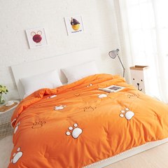 3D three-dimensional Cat Claws embroidered quilt winter was thickened, 8 pounds by core double, 2 meters ball, cartoon winter 40 220*240 of common goose Orange claw