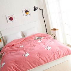 3D three-dimensional Cat Claws embroidered quilt winter was thickened, 8 pounds by core double, 2 meters ball, cartoon winter 40 220*240 of common goose Watermelon red