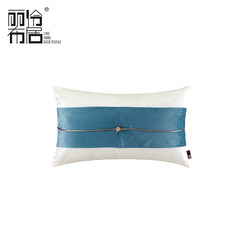 Ling Julibu modern Chinese model soft outfit pillow cushion cover blue white feather cloth belt waist pillow Large square pillow: 50X50cm Blue + white + gold