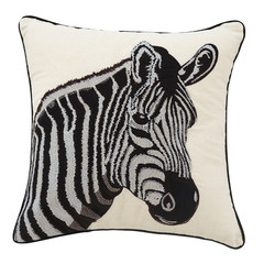 Eastwood Chinese embroidery office sofa pillow pillow cushion decorative waist pillow cushion giraffe car Trumpet (45*24 cm) Zebra + down pillow pillow Pillowcase