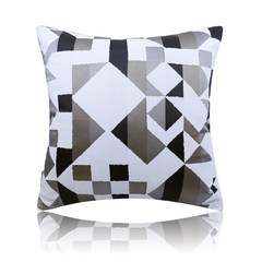 The modern version of the Nordic model room sofa bed designer home pillow geometry down pillow 45X45cm core Black and white ash
