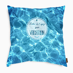 Pillow pillow cushion sofa cushion cushion pillow office modern cotton feather pillow pillow pillow lying back Trumpet (45*24 cm) Blue of the ocean (including core)