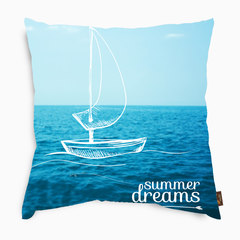 Pillow pillow cushion sofa cushion cushion pillow office modern cotton feather pillow pillow pillow lying back Trumpet (45*24 cm) Sea sailboat (containing core)