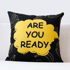 Simple modern yellow black cotton pillowcases hold office lunch waist by the living room sofa pillow cushion car Pillowcase + feather velvet (microfiber) filled New interests - prepare
