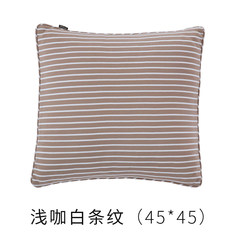 Japanese soft pillow big feather cotton pillow pillow strip home sofa pillow nap pillow Pillowcase + core Light white stripe 45*45cm