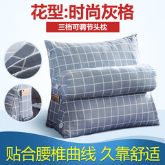 Pillow pillow cushion pillow sofa bed notothyrial office window waist pillow waist waist pillow Large square pillow: 50X50cm Fashion grey grid
